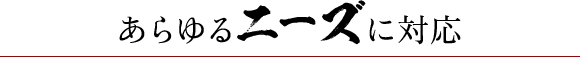あらゆるニーズに対応